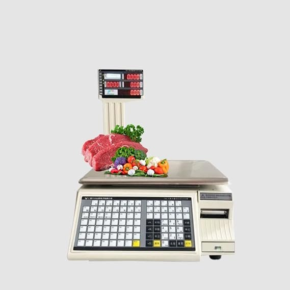Label Sticker Printing Scale Digital Price Computing Scale with LCD Display, 30kg Capacity,