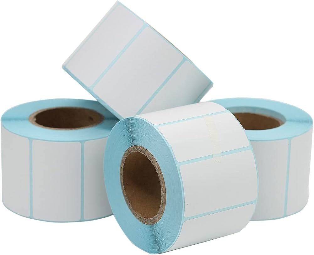 scale Blank White Semi-Gloss Labels, 60mm x 40mm, Hotmelt Adhesive, 1000 Labels per Roll box of 50